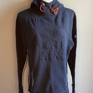 Superdry Sport Black Embossed Logo Hoodie (Women's 2XL)